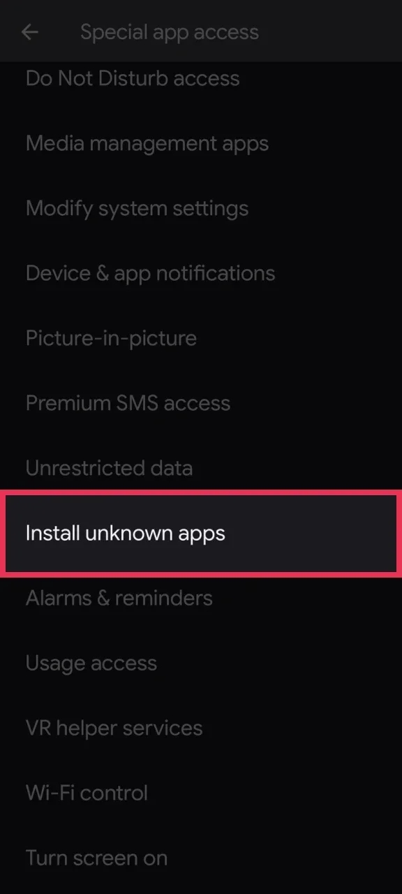 Make sure 'Unknown Sources' is toggled on so the Batery installation can proceed.
