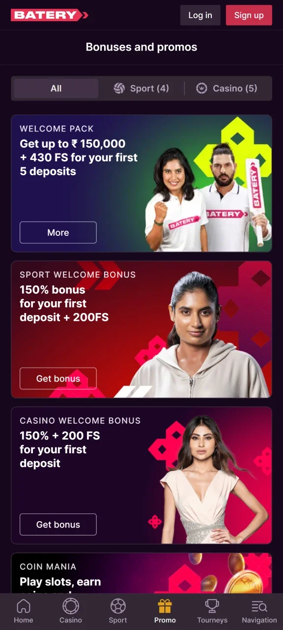 Stay updated on the latest rewards and promos available in the Batery app.