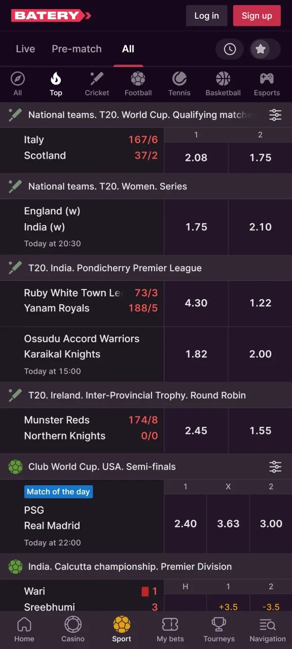 Place your bets on all your favorite sporting events through the mobile interface.