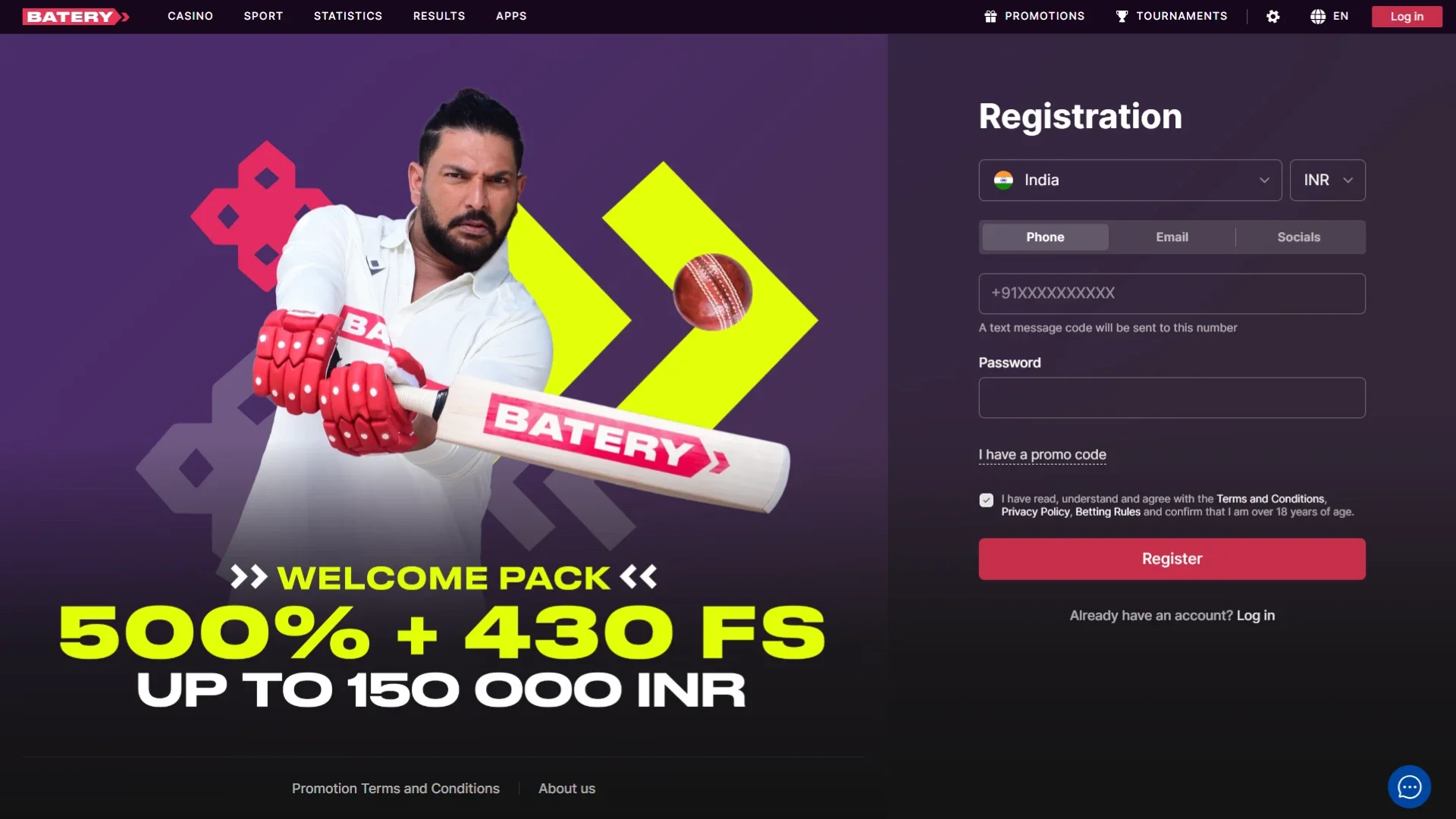 Set up your official account on the Batery website today.