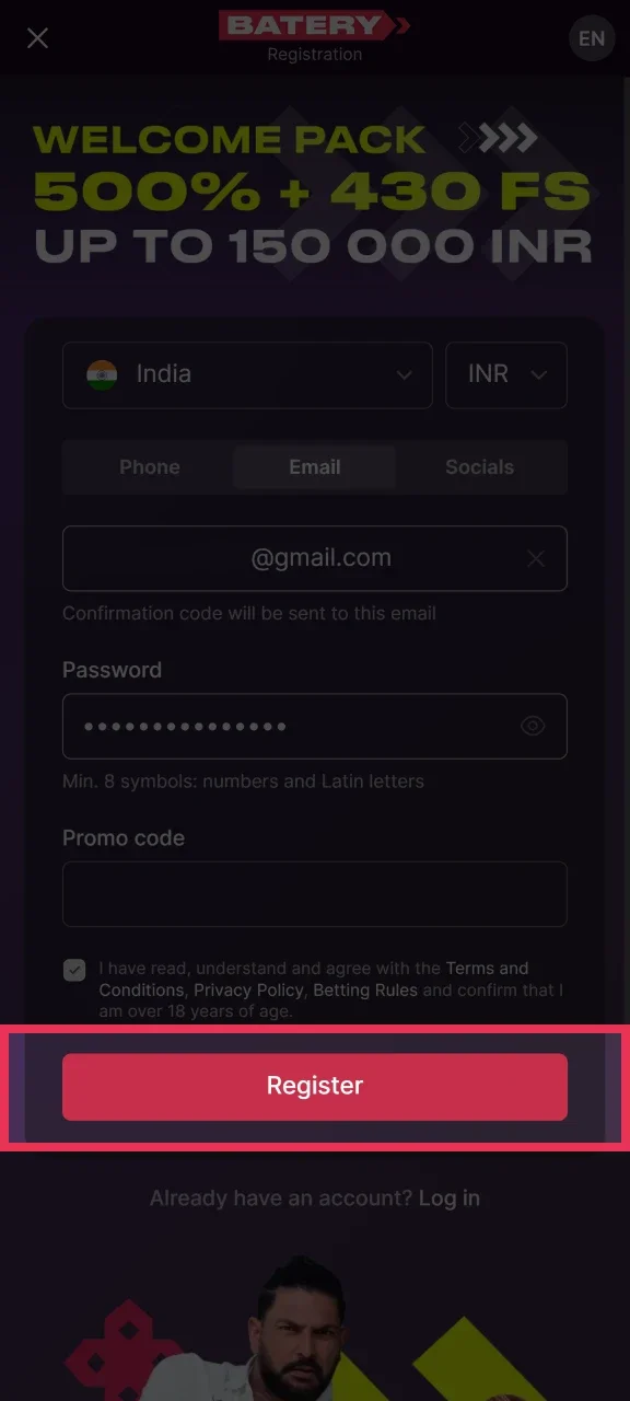 Finalize your account setup on the Batery platform.