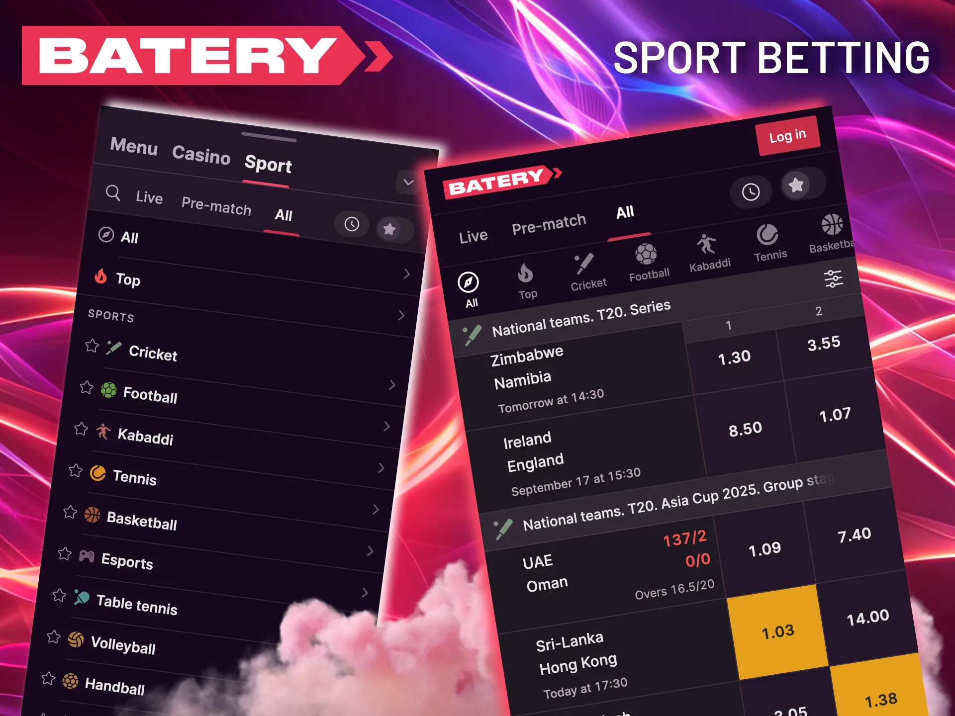 The Batery app lets you get in on the action with both live and pre-game wagering across all the major sports.