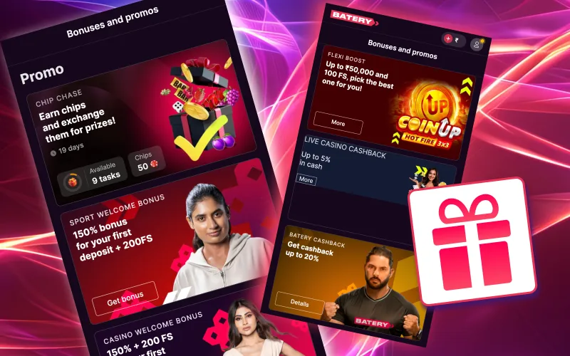 Join Batery today to grab your generous welcome bonuses and free spins.