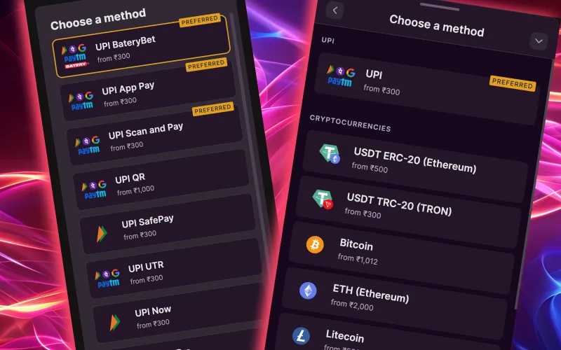 Batery keeps it accessible with low entry thresholds and flexible withdrawal limits.