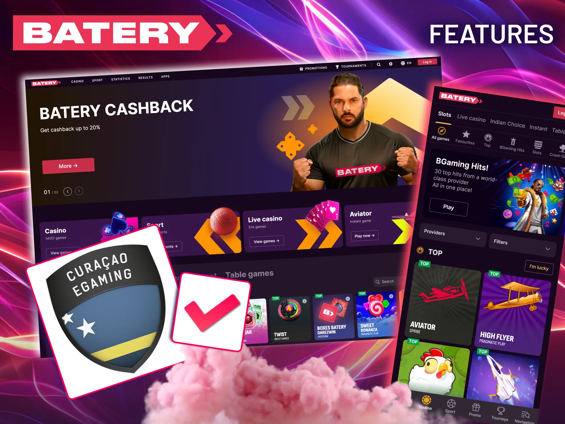 Batery ensures a legal betting experience with rapid payouts for players in India.
