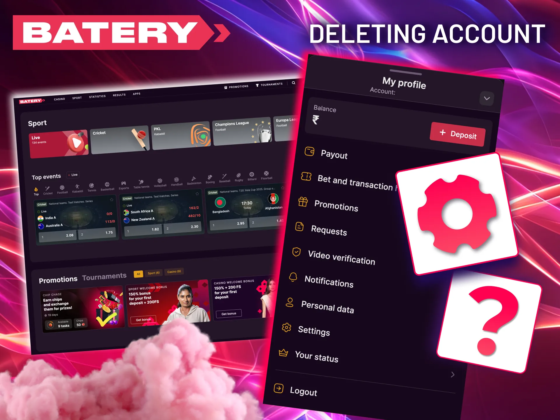 If you wish to close your account before the automatic deletion period, please contact Batery support.