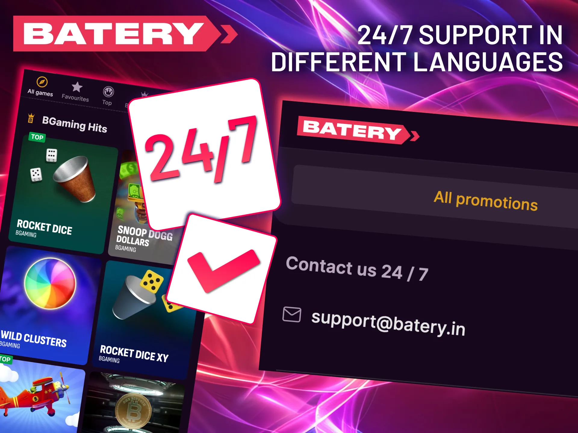 Our support team is always online and ready to help in your preferred language, day or night.