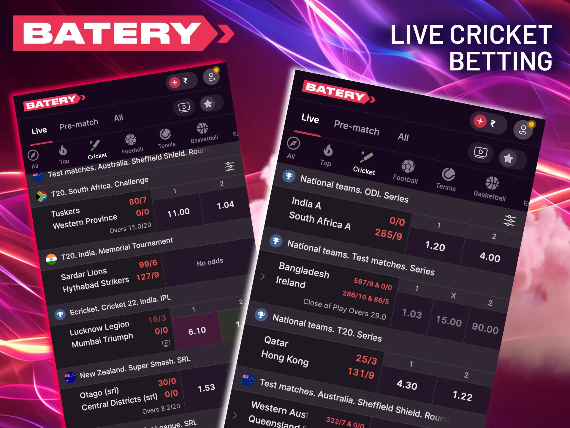 An immersive platform for real-time, in-play cricket wagering.