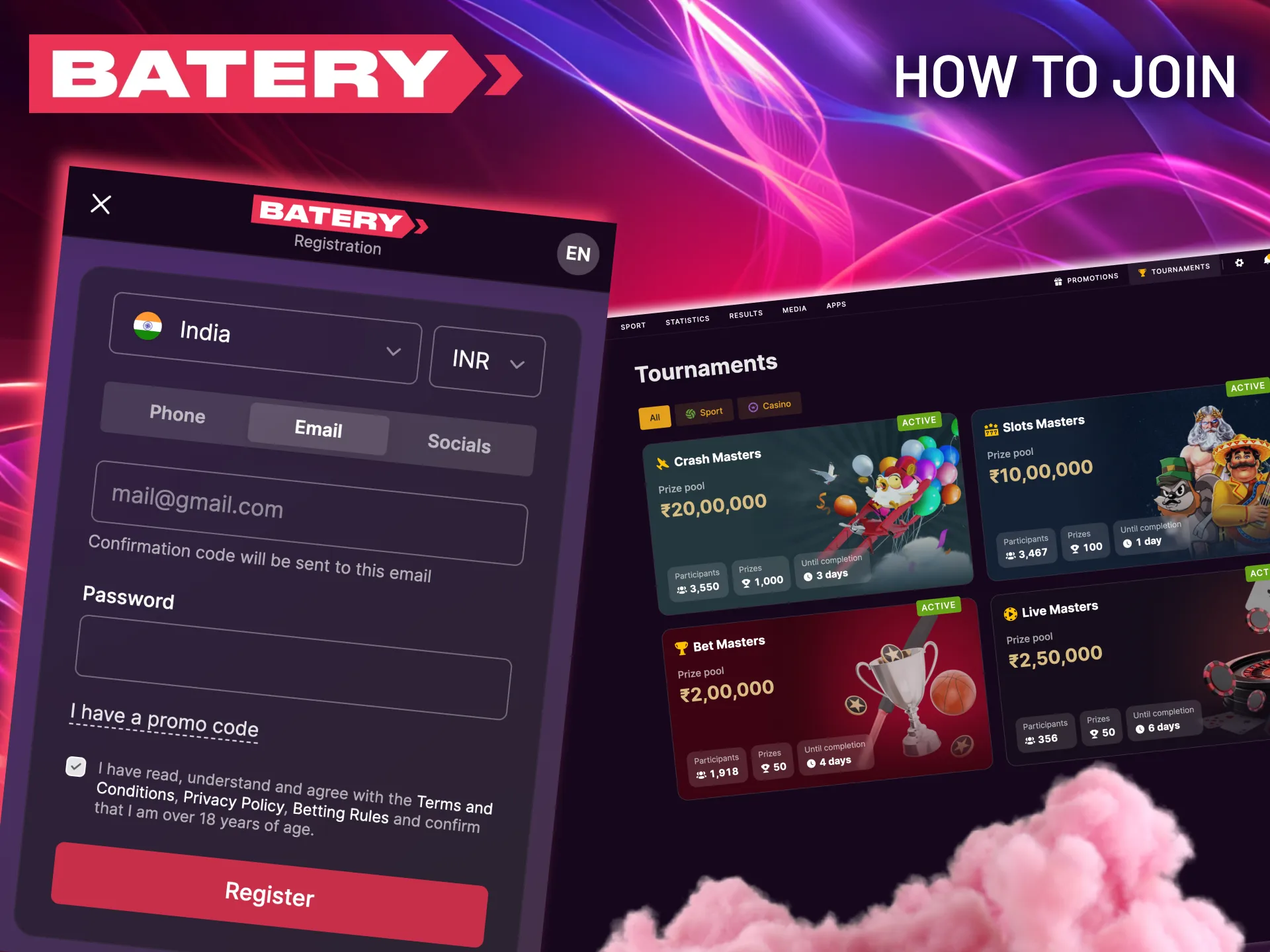 A simple, step-by-step guide to joining Batery tournaments.