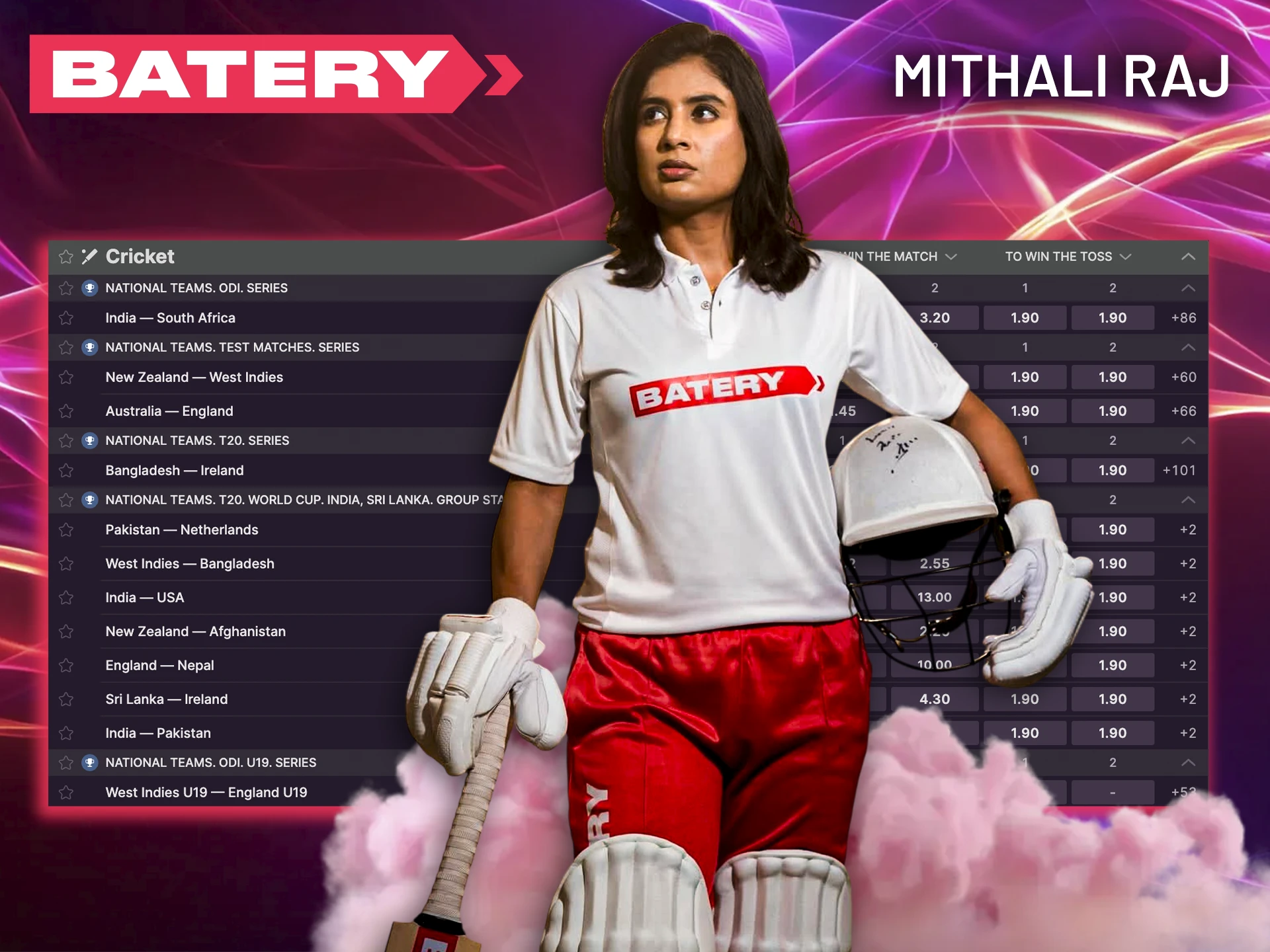 Explore the legendary achievements of Mithali Raj, a proud representative of Batery.