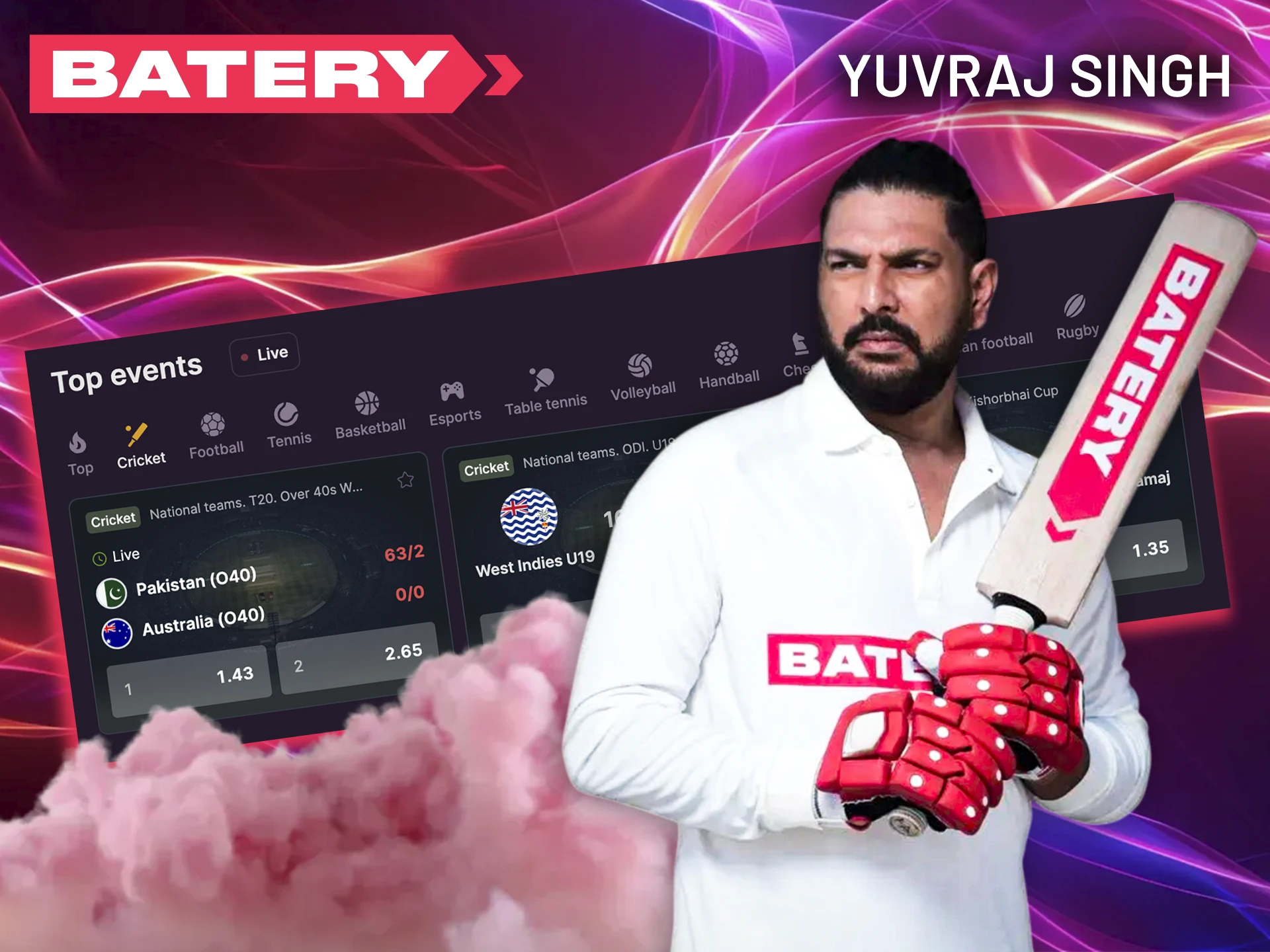 Yuvraj Singh: A Batery ambassador with one of the most storied careers in cricket history.