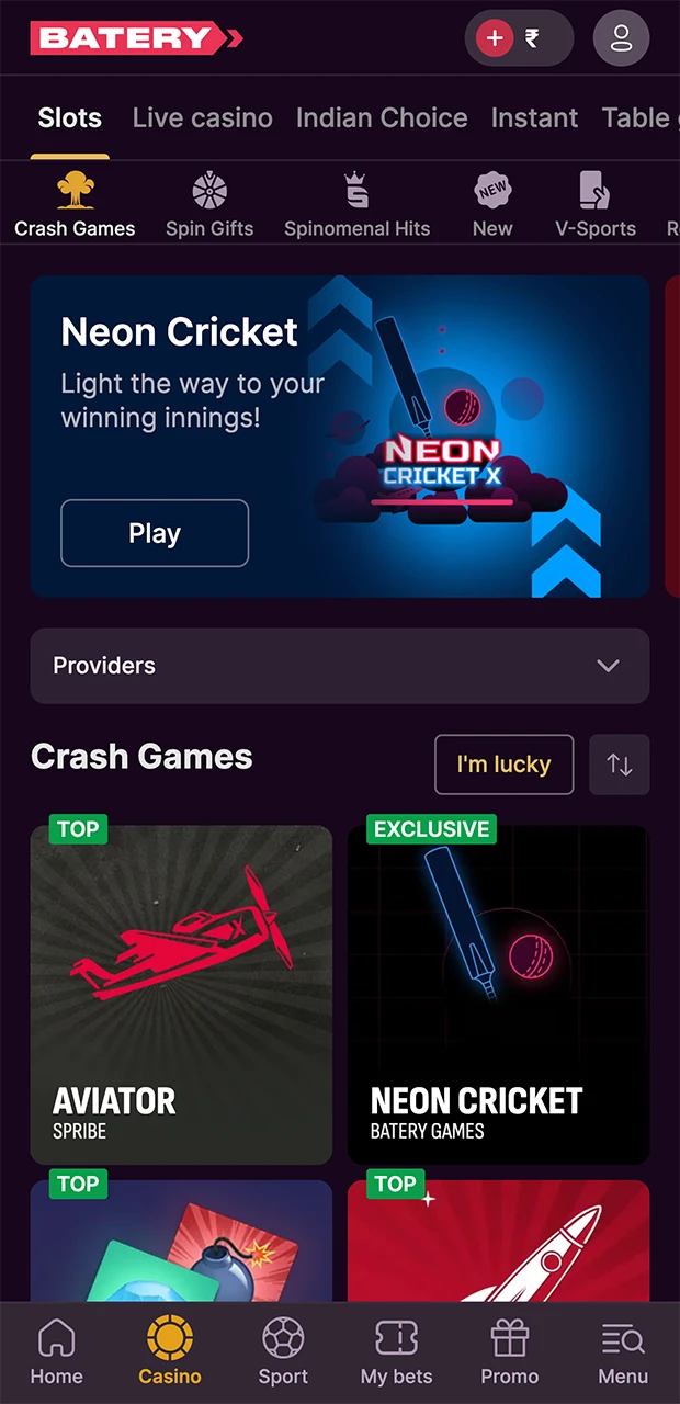 Open the Aviator game and start your journey toward winning at Batery Casino.