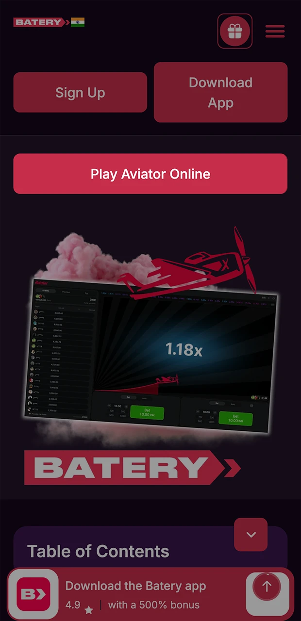 Use the red registration button for a fast-track account setup on Batery.