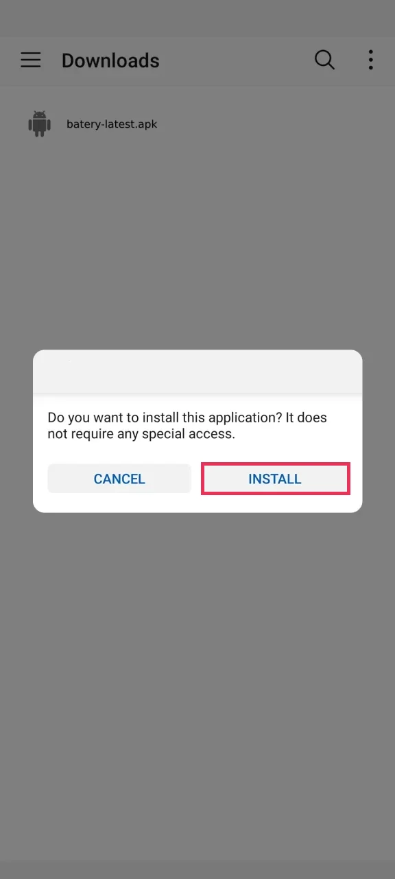 Launch the APK file to trigger the installation of Batery on your phone.