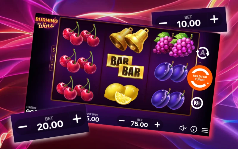 Take advantage of a wide range of betting options for Burning Wins at Batery.
