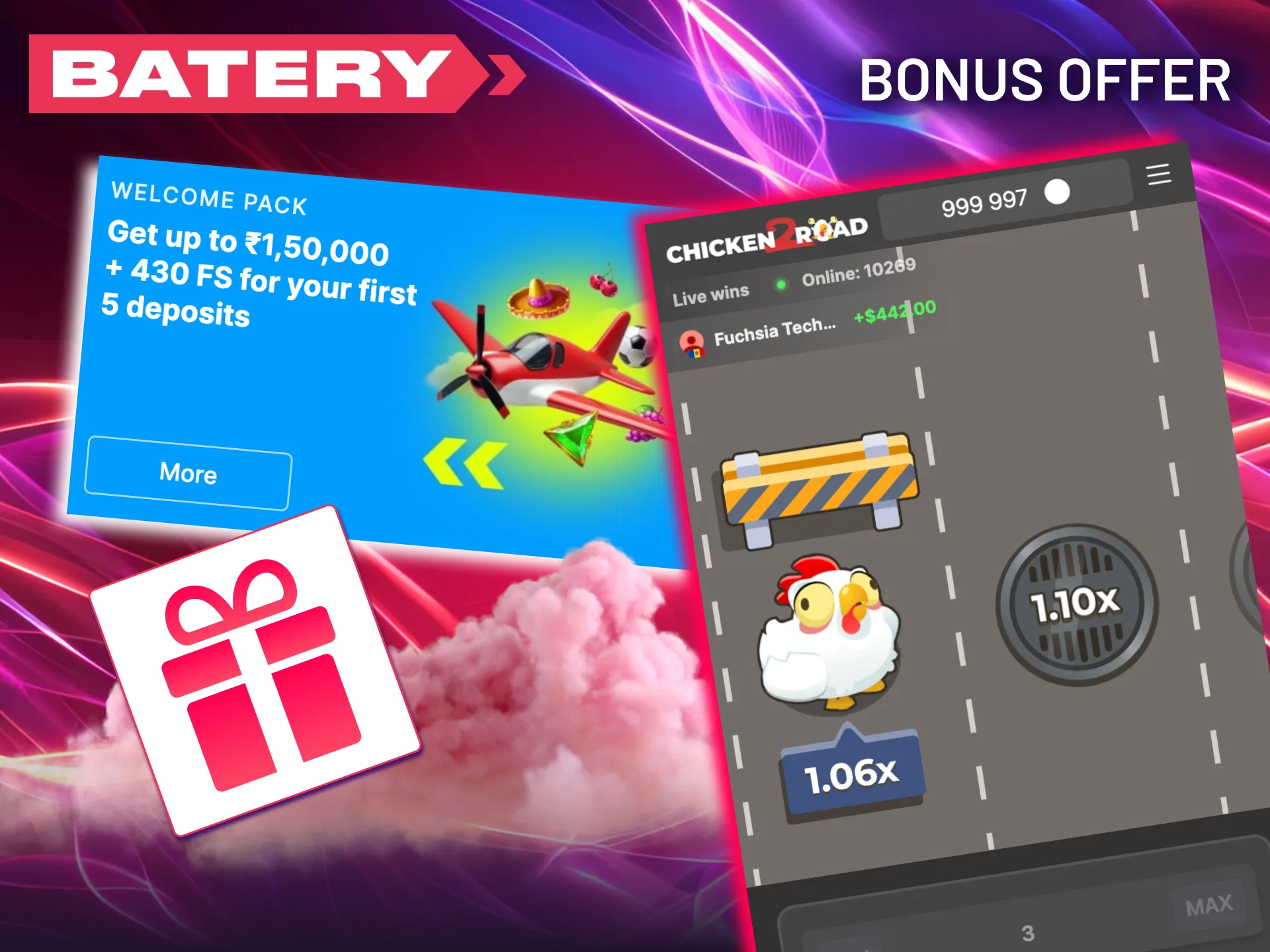 Batery offers massive starting bonuses for Chicken Road 2.0 players.