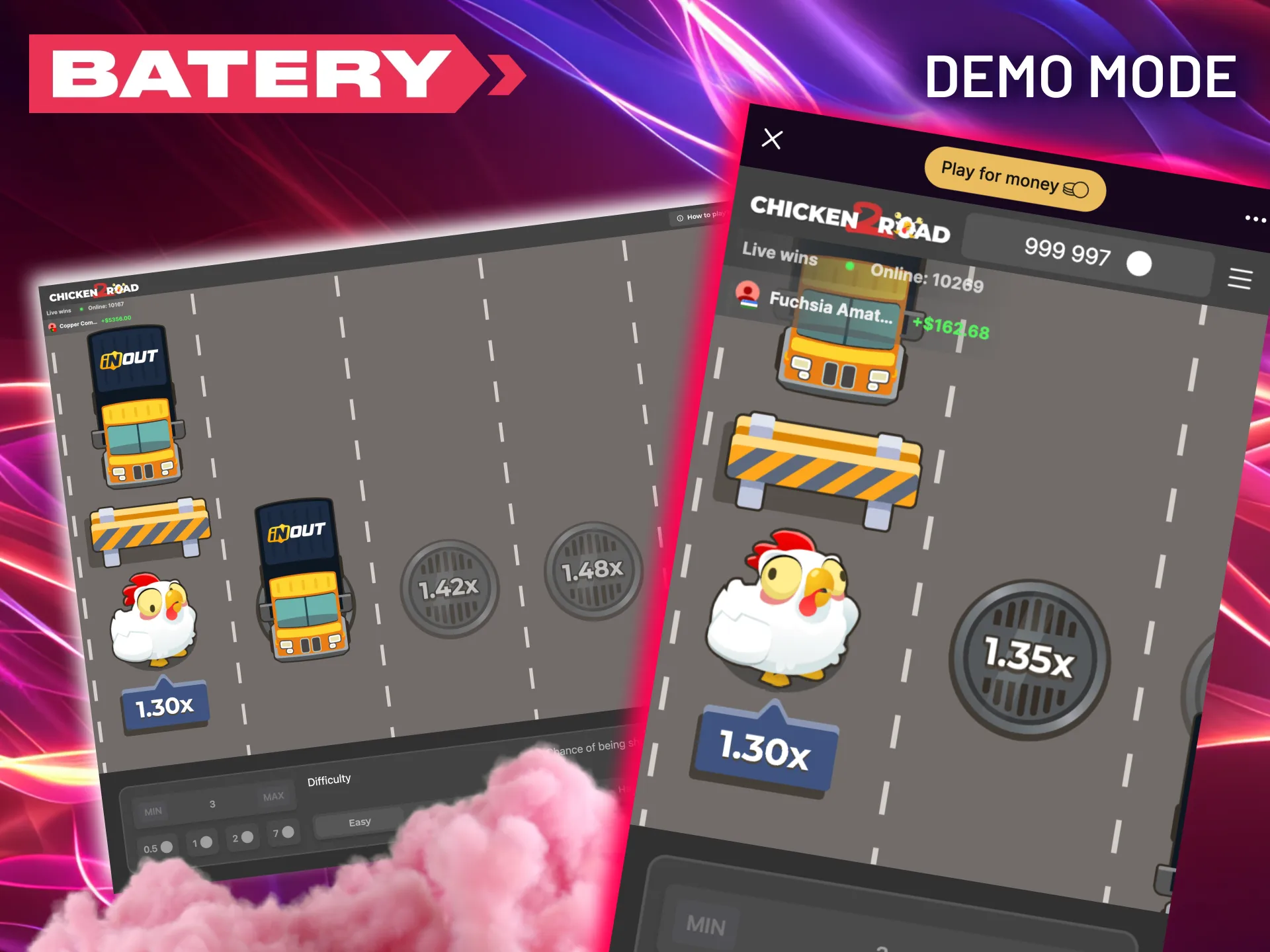 Test your luck for free with the Chicken Road 2.0 demo at Batery.
