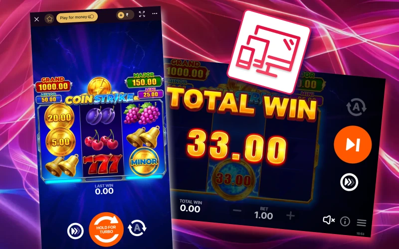 Enjoy Coin Strike on Batery regardless of the device you're using.