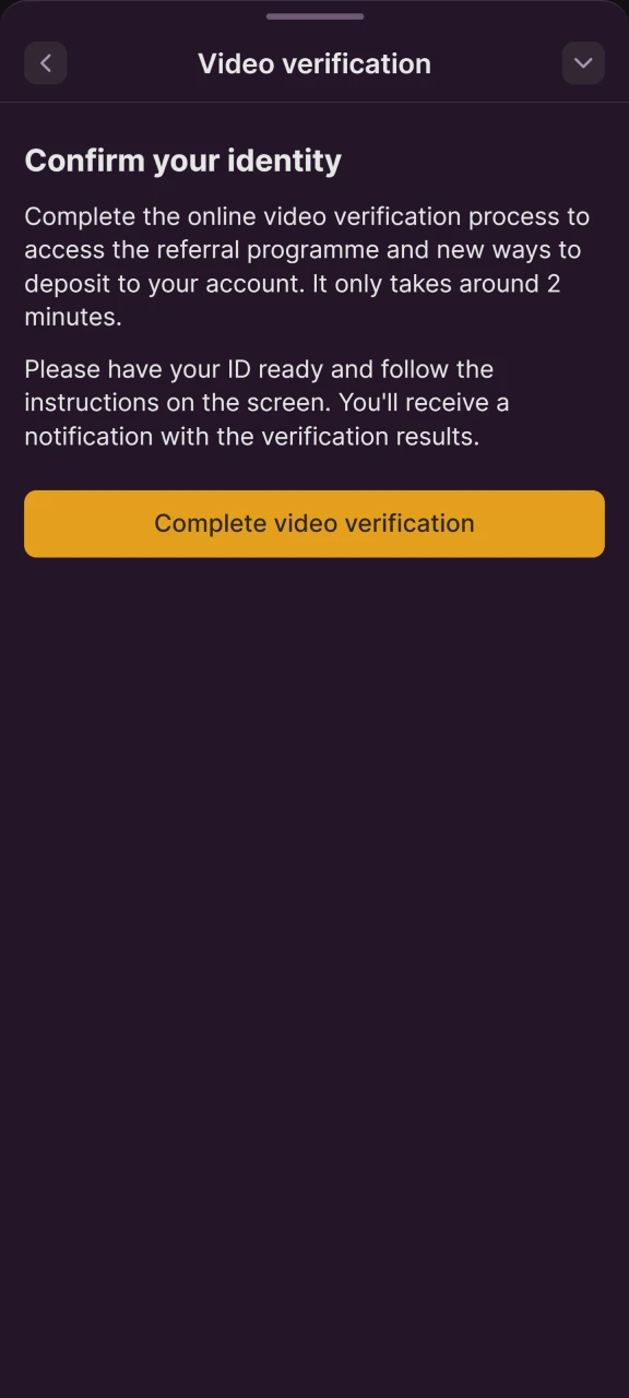 Complete the Batery verification process to keep your account safe and secure.