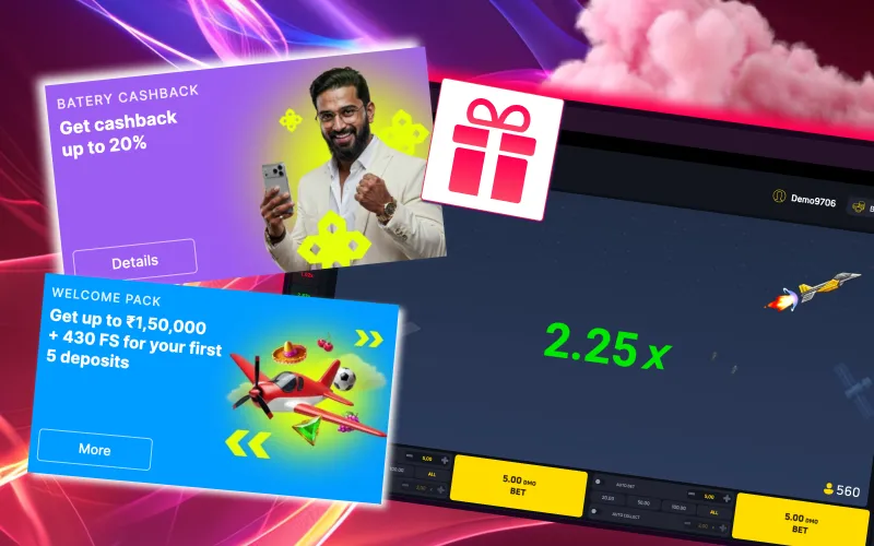 Maximize your wins in JetX with Batery's array of lucrative bonuses and promotions.
