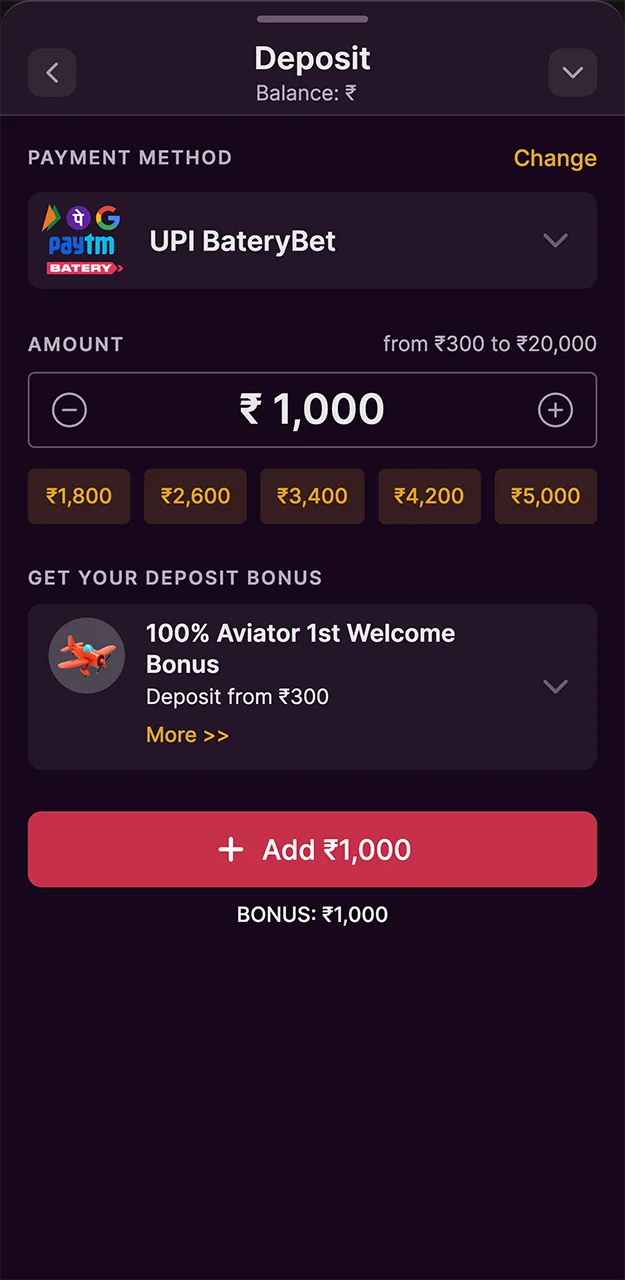 A funded account at Batery Casino is required to begin playing JetX with real stakes.