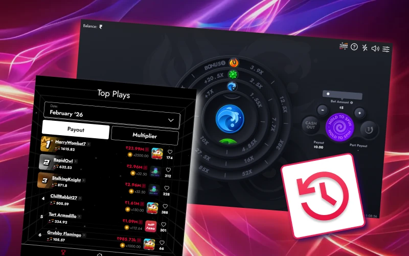 Keep a close eye on the action with real-time statistics for every Vortex round right on our site.