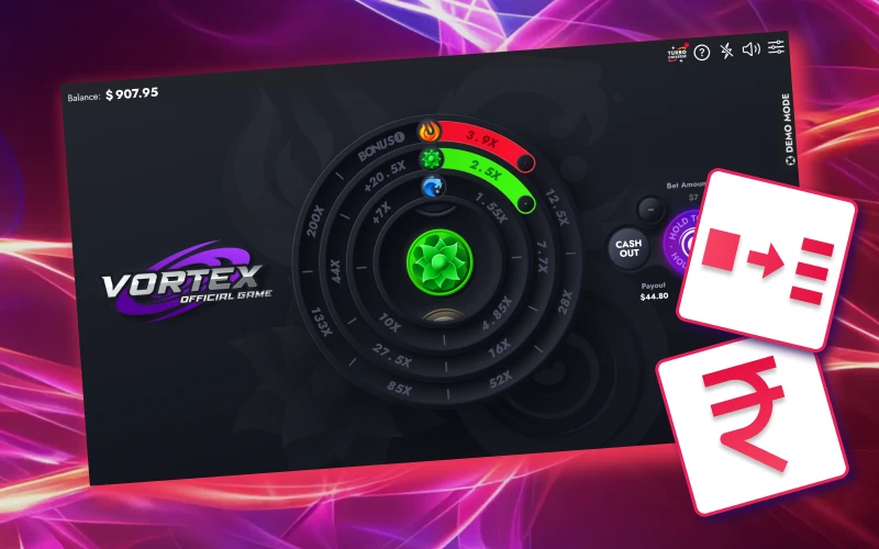 Keep a close eye on your balance and have a great time playing Vortex on the Batery platform.
