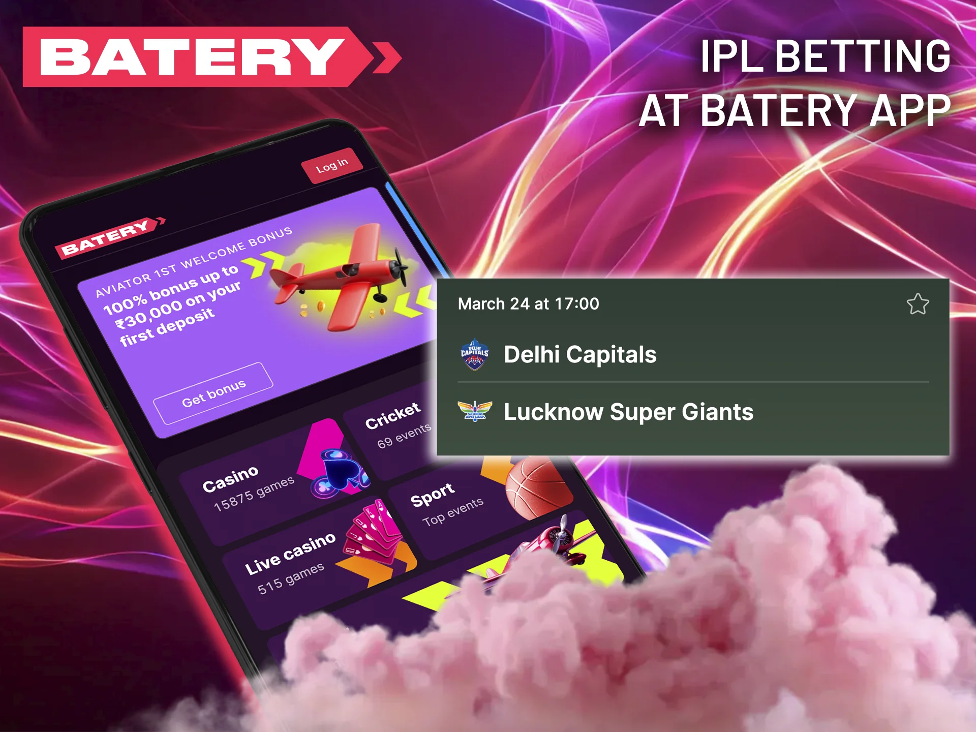 Experience the thrill of the IPL tournament anywhere by using the Batery mobile app.