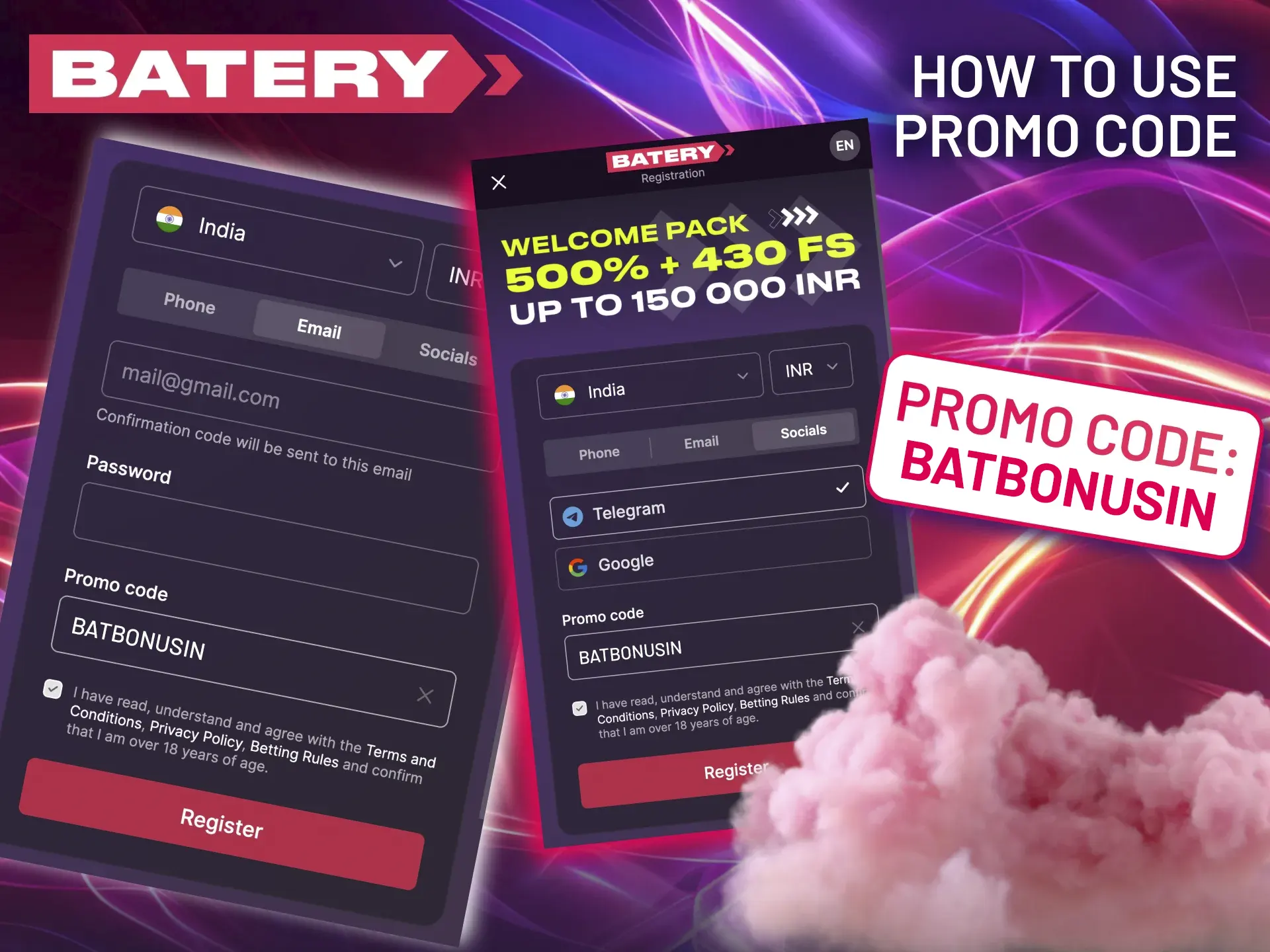 Your promo code becomes active once you complete the registration and verify your identity.